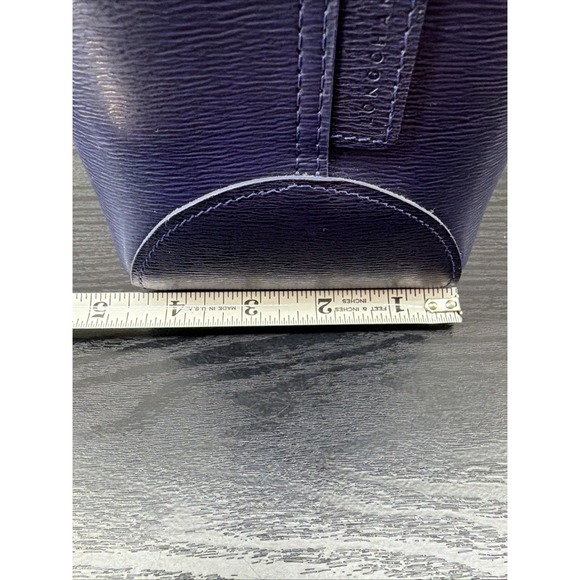 LongChamp Tote Bag Medium Navy Blue Roseau Leather Toggle Shoulder Handbag - Picture 14 of 15